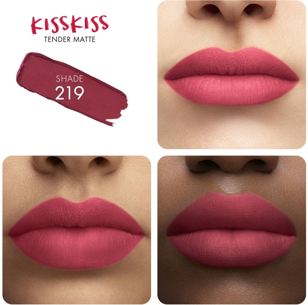 GUERLAIN KissKiss Tender Matte - Стойкая помада с матовым эффектом, 3,5 g