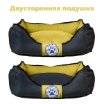 Лежанка для маленькой собаки размер S двухсторонняя горчичная Царь-лежанка Lapalandia