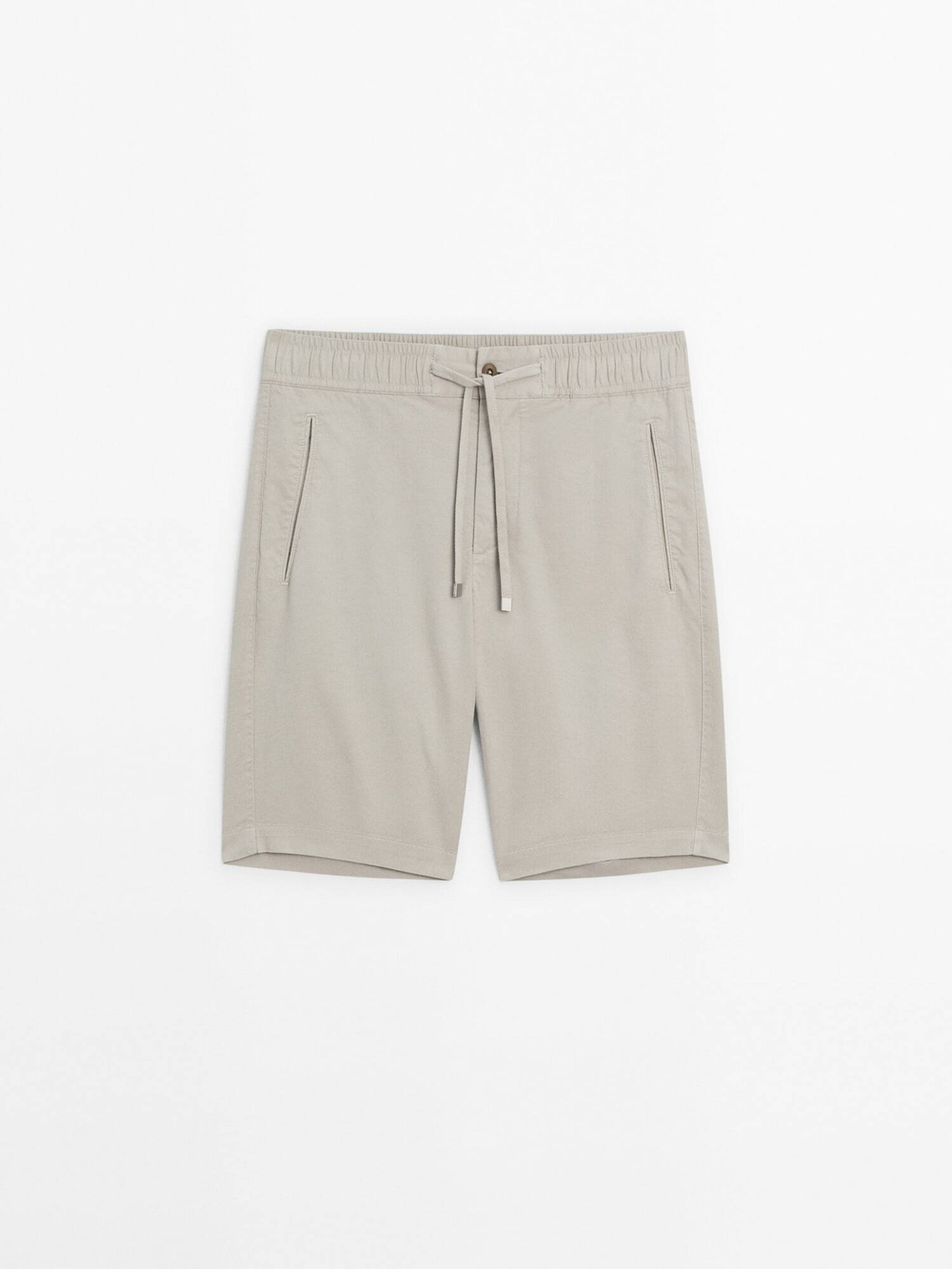 Massimo Dutti Шорты-джоггеры из смесового хлопка, бежевый