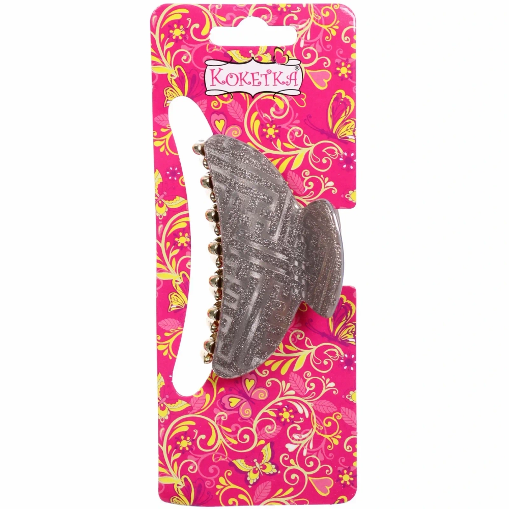 Заколка-краб для волос « ЭЙФОРИЯ», райя, микс 6 цветов, 7см (блистер Кокетка)