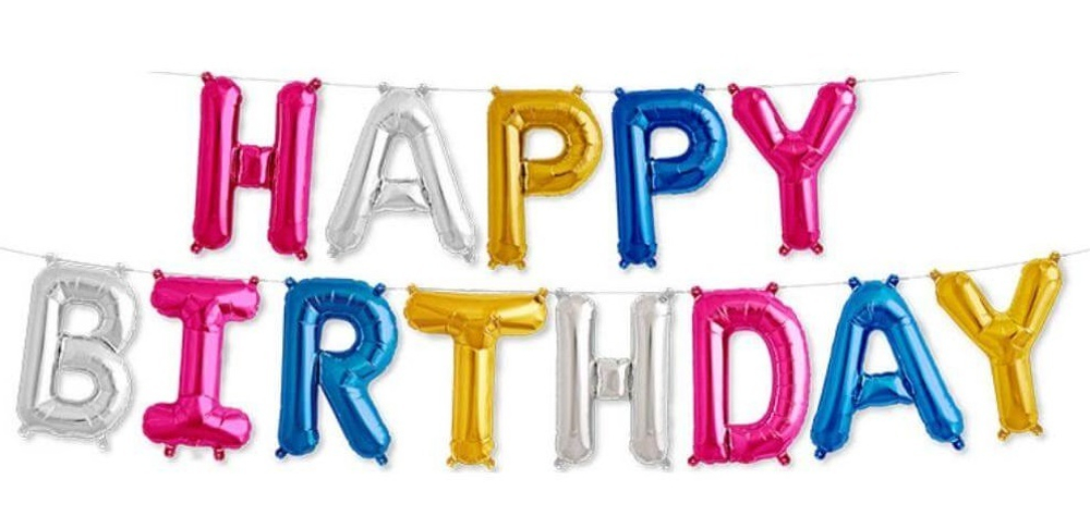 Набор шаров-букв "Happy BirthDay" разноцветный 41 см