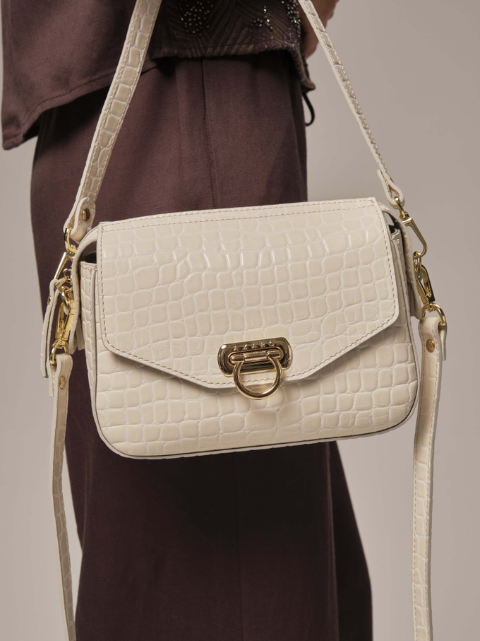 Женская сумка кросс-боди Azaro бежевый лен/мороко