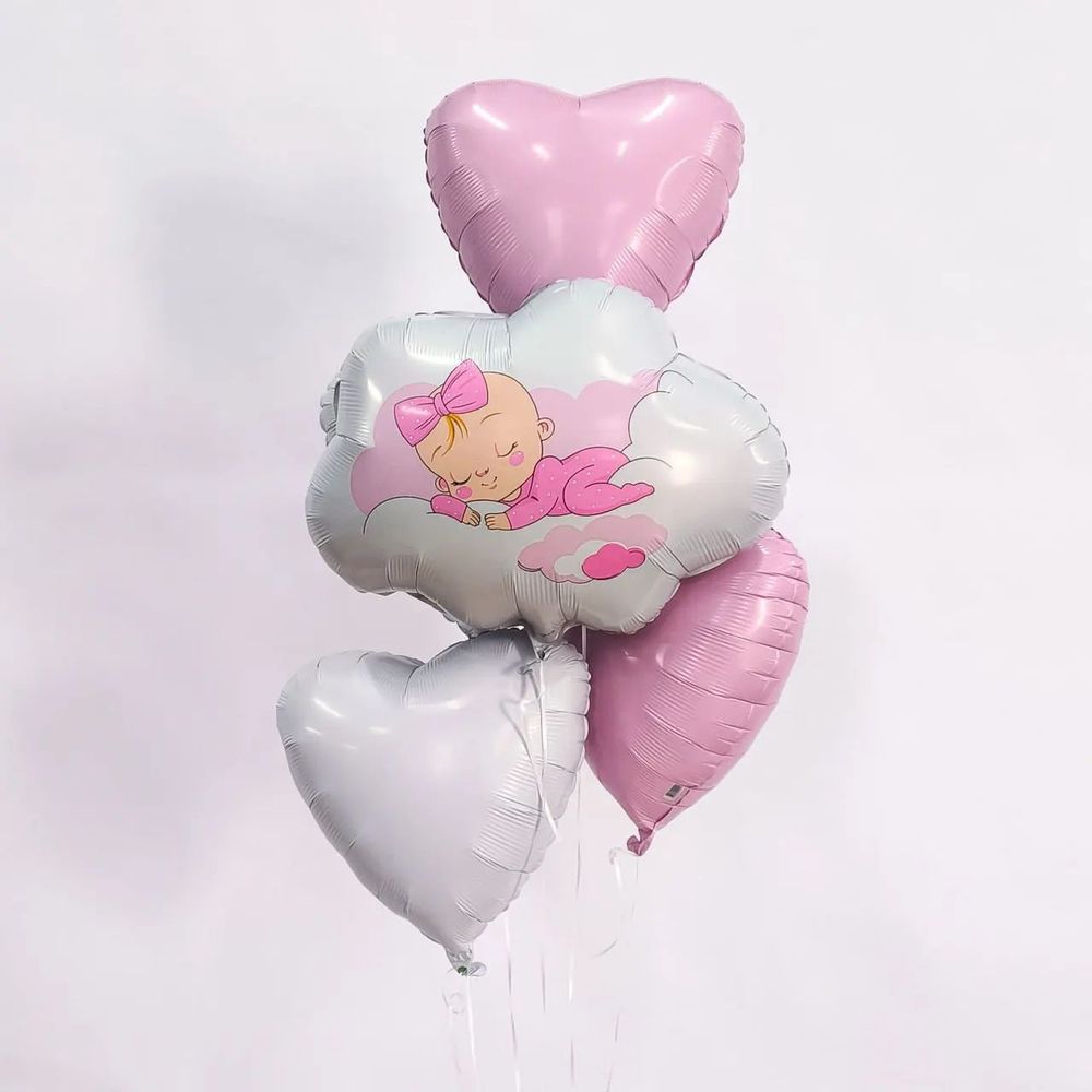 Шар (26''/66 см) Фигура, Малышка в облаках, 1 шт. в уп.