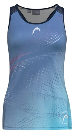 Женский топ теннисный Head Play Tech Tank Top W - dark blue/print padel