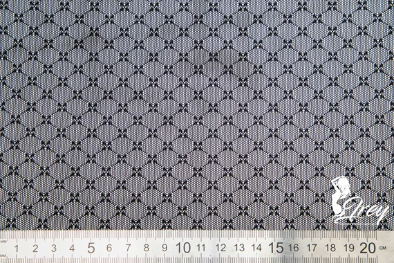 Сетка эластичная, бантик, черный 170 (БРАК)