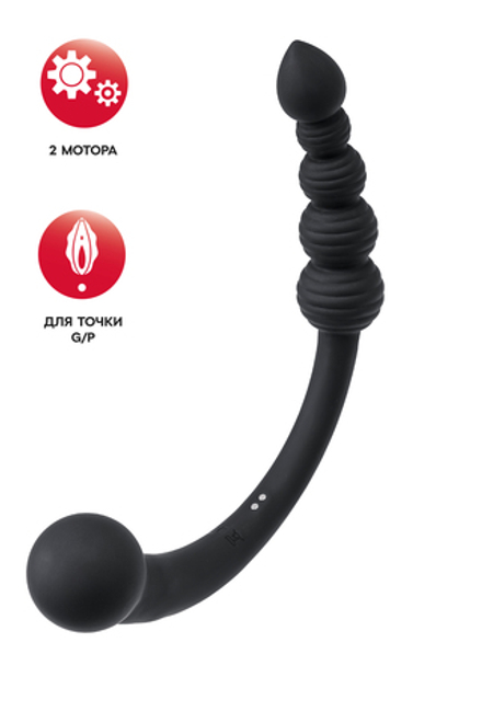 Двусторонний вибратор Black&Red by TOYFA, силикон, черный, 35 см