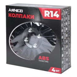 Колпаки R14 Orion 4шт (черно-красные) ABS-пластик ARNEZI A0702075