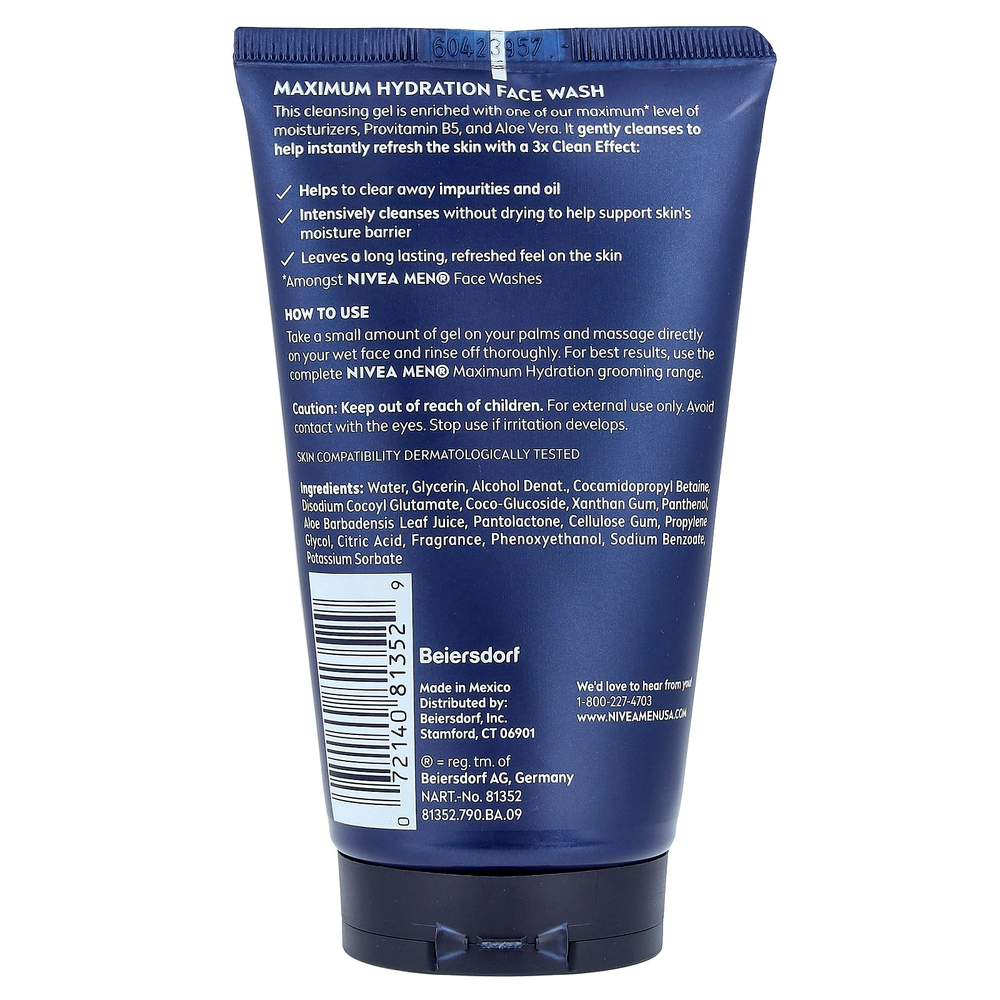 Nivea, Для мужчин, увлажняющее средство для душа, максимальное увлажнение, 150 мл (5 жидк. унц.)