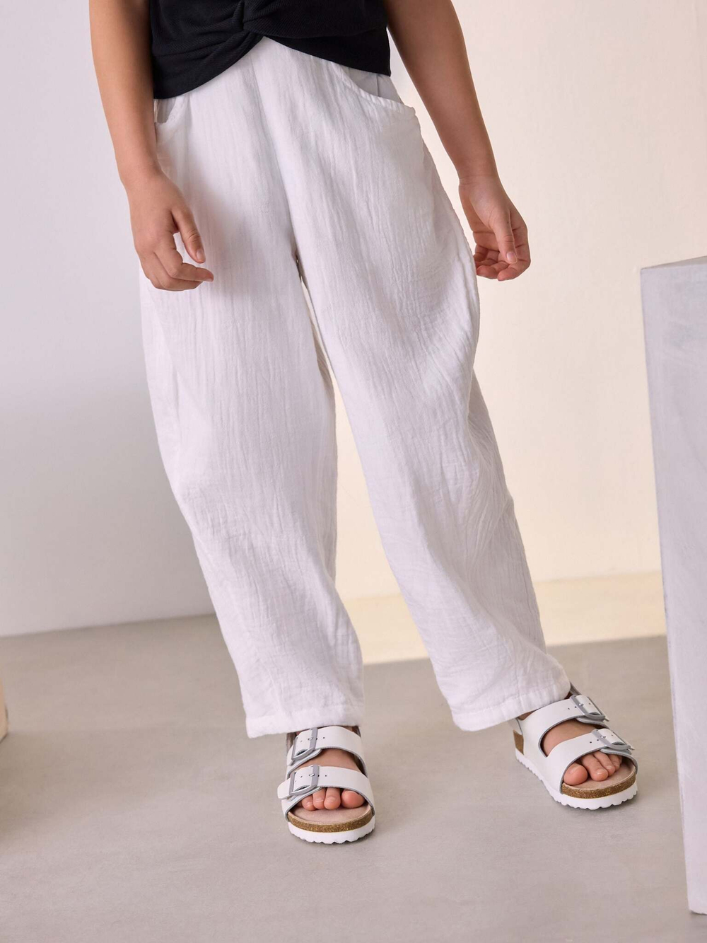 Брюки широкие для девочки Next AB1-543, Белый