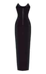 Платье макси корсетное из сатина