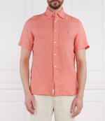 Льняная рубашка PIGMENT DYED LINEN RF SHIRT S/S Tommy Hilfiger - коралловый(MW0MW30916)