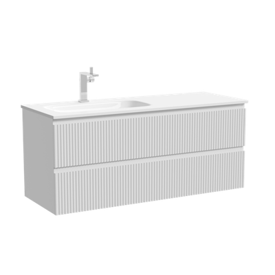 Тумба подвесная SANCOS Snob R левая 1195х445х500, c двумя ящиками оснащенными доводчиками, Bianco, арт.SNR120LW