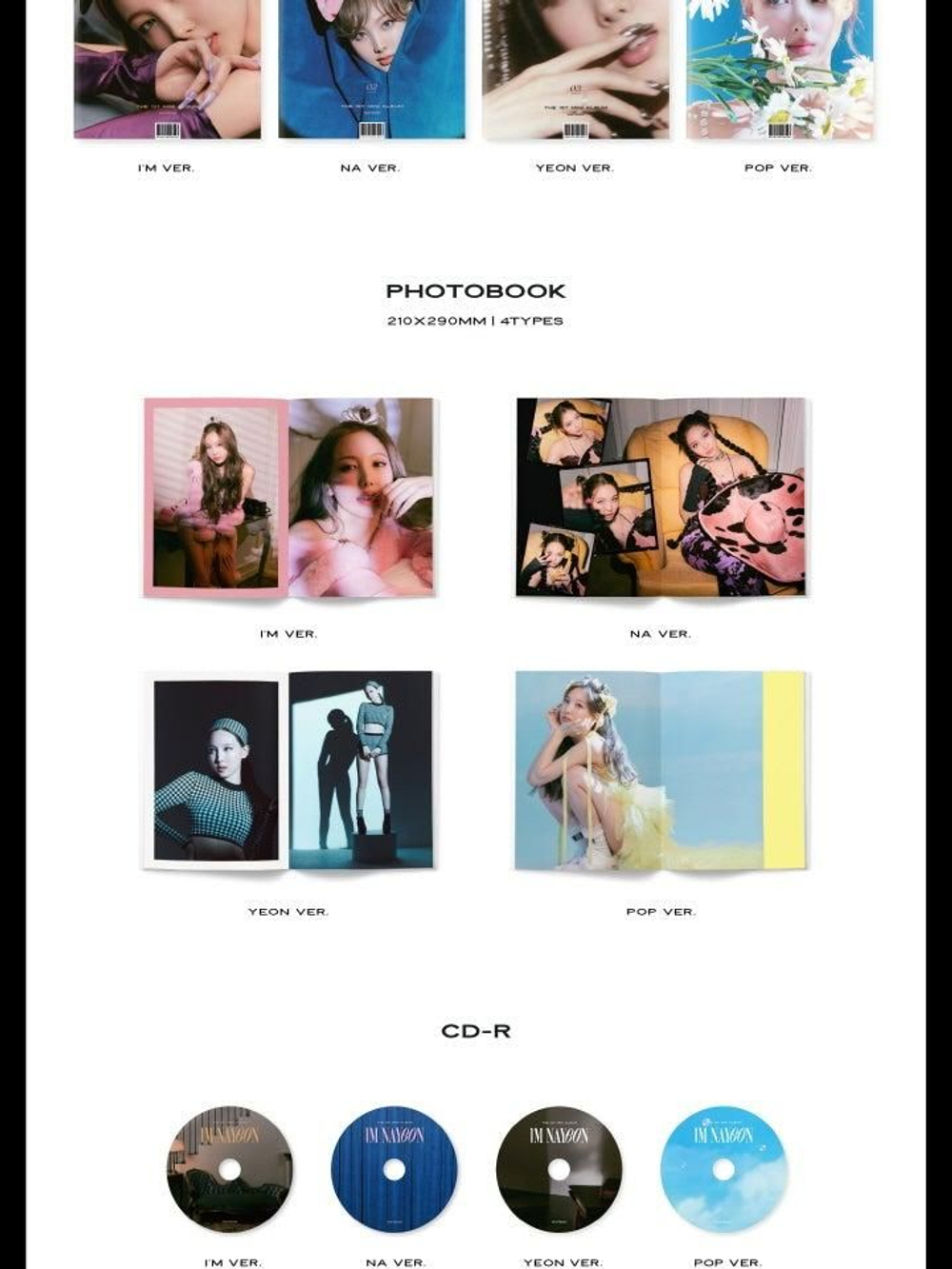 Альбом TWICE NAYEON - IM NAYEON 1st Mini Album 4 Version SET