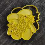 Штамп Варежки с листом пуансеттии №1