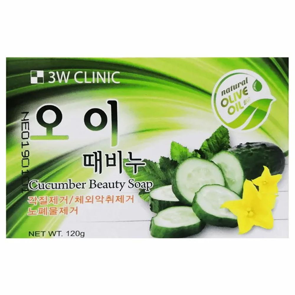 Мыло 3W Clinic Cucumber Beauty Soap Огурец 120 г