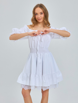 Сарафан летний однотонный для девочки белый