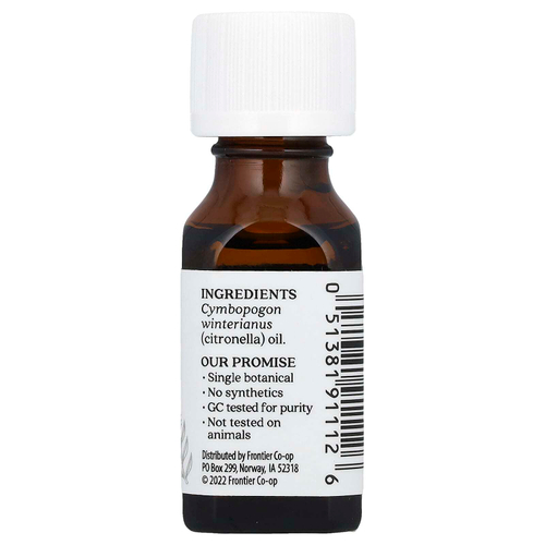 Aura Cacia, Чистое эфирное масло, цитронелла, 15 мл (0,5 жидк. унц.)