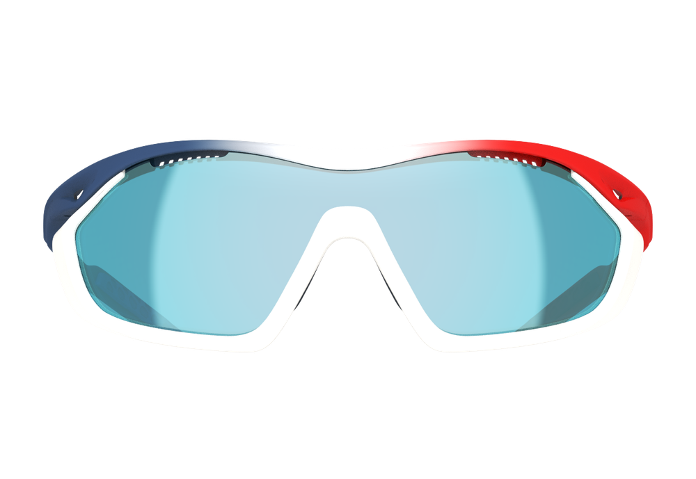 Спортивные очки 720armour Analog Pro / Matte Dark Grey Blue / Matte Neon Red Orange / Matte White Gasket / Smoke Full Blue White Lens