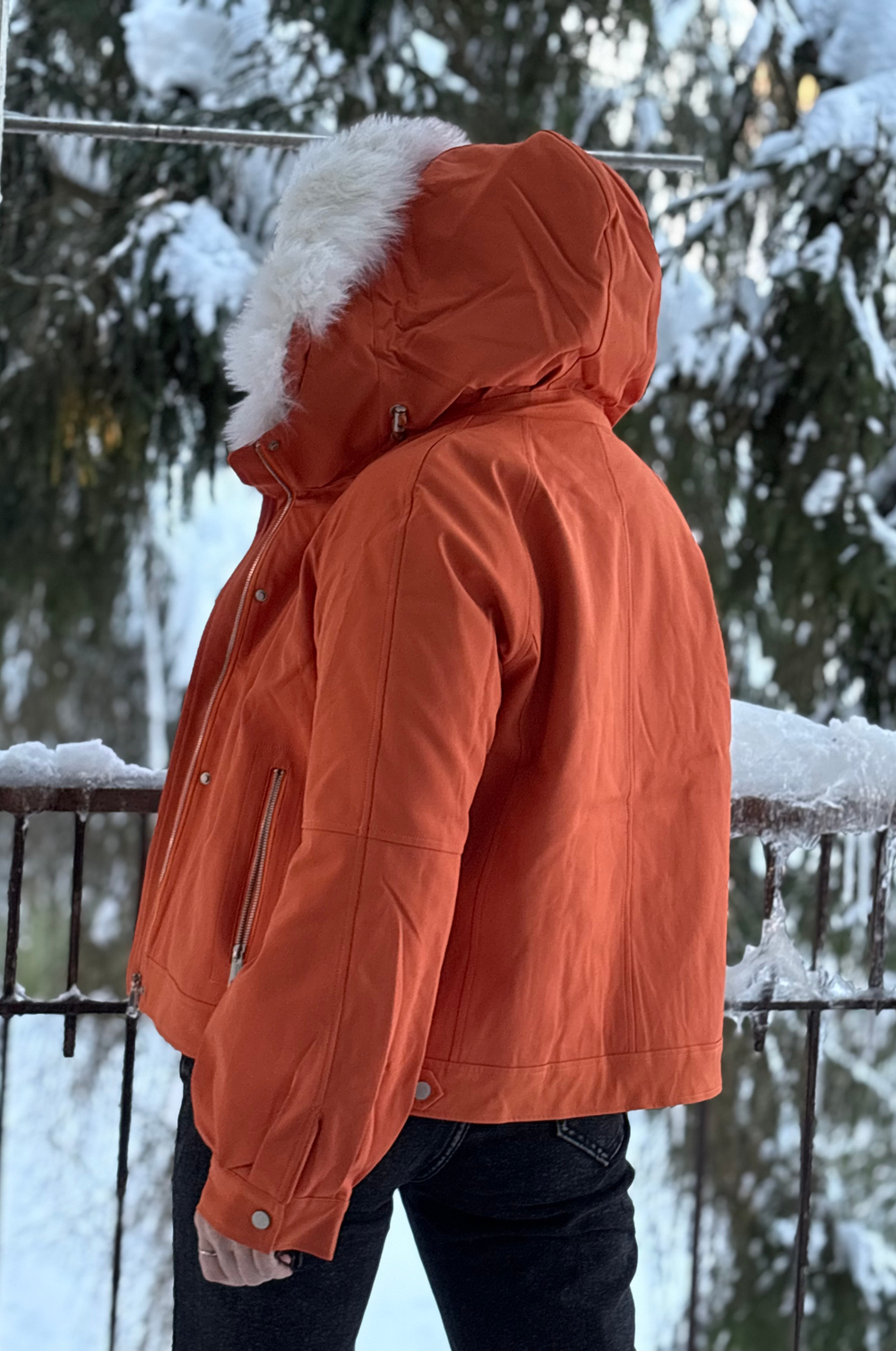 Куртка / натуральный мех песец / стежка натуральный кролик