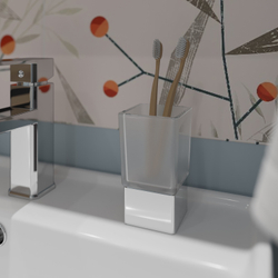 Стакан для зубных щеток STWORKI Стокгольм HASG31300 хром, стеклянный