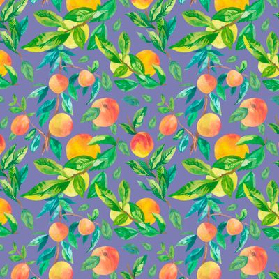 Бесшовный принт c акварельными персиками
