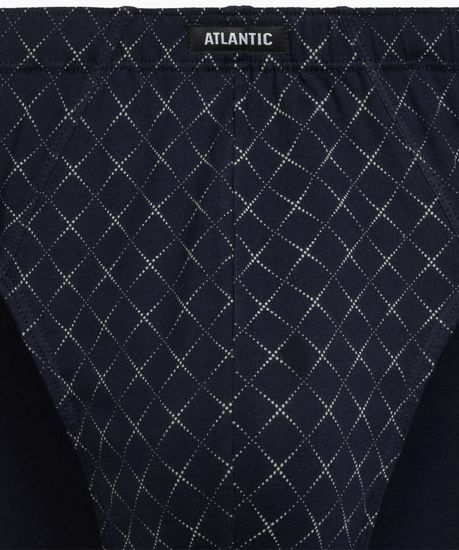 Мужские трусы (3шт) слипы классика Atlantic 3MP-205, хлопок, темно-синий + серый меланж + зеленый