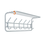 Вешалка с полкой 80см 6 крючков белая