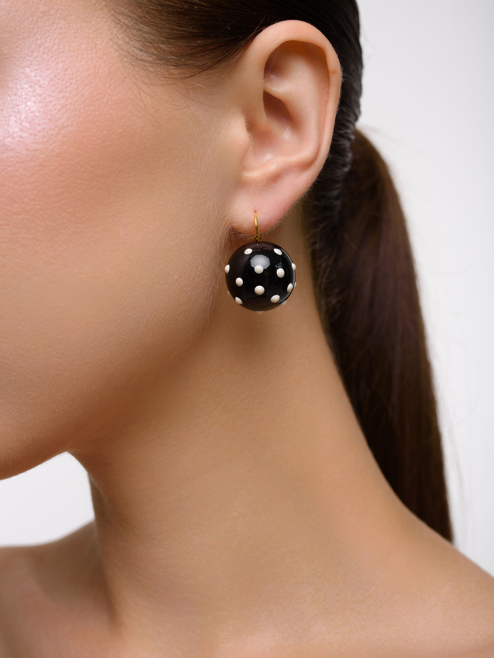 Серьги "Pin up black" Gold