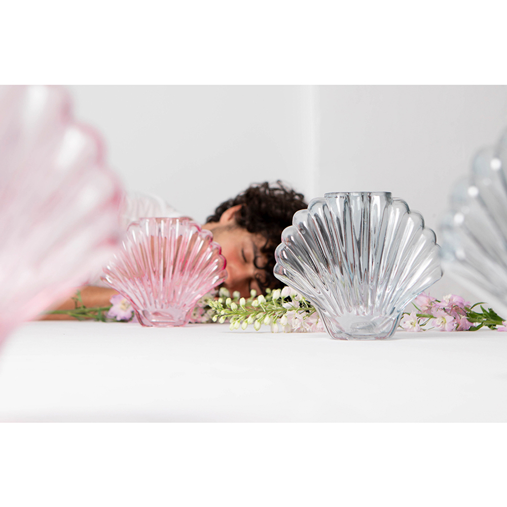 Ваза для цветов seashell, 20 см, голубая