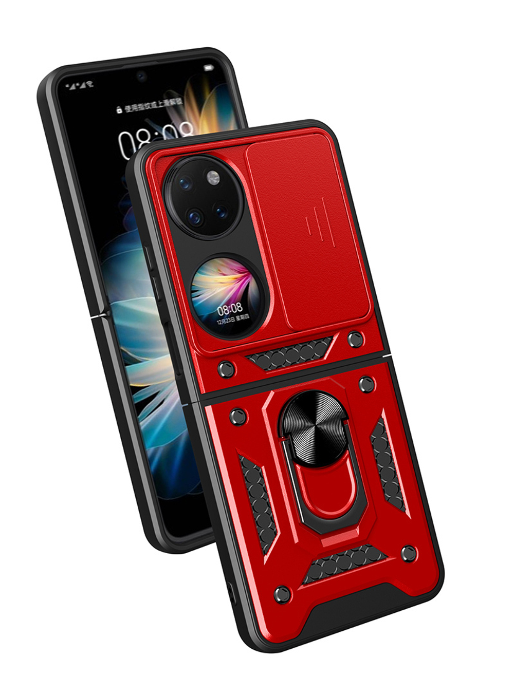 Чехол с кольцом Bumper Case для Huawei P50 Pocket