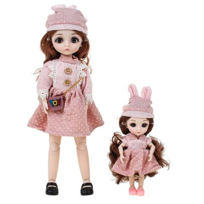 Набор с куклой "Мама с дочкой", шарнирные куклы, в коробке