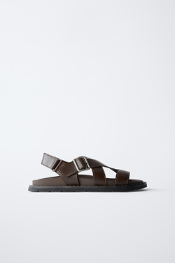 ZARA САНДАЛИИ С ПРЯЖКАМИ, КОРИЧНЕВЫЙ