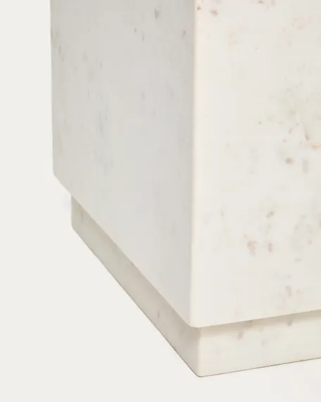 Приставной столик Sorein из белого мрамора 40 x 40 см