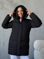 Куртка зимняя удлиненная с капюшоном