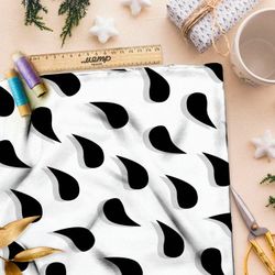 Ткань премиум дюспо черные капли на белом