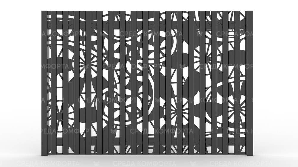 Забор из профлиста 2500х2000 мм ZBR0026 (ворота)