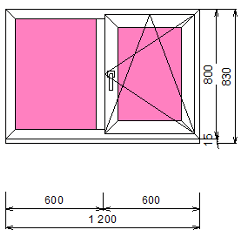 Пластиковое окно 800 х 1200 ТермА Эко