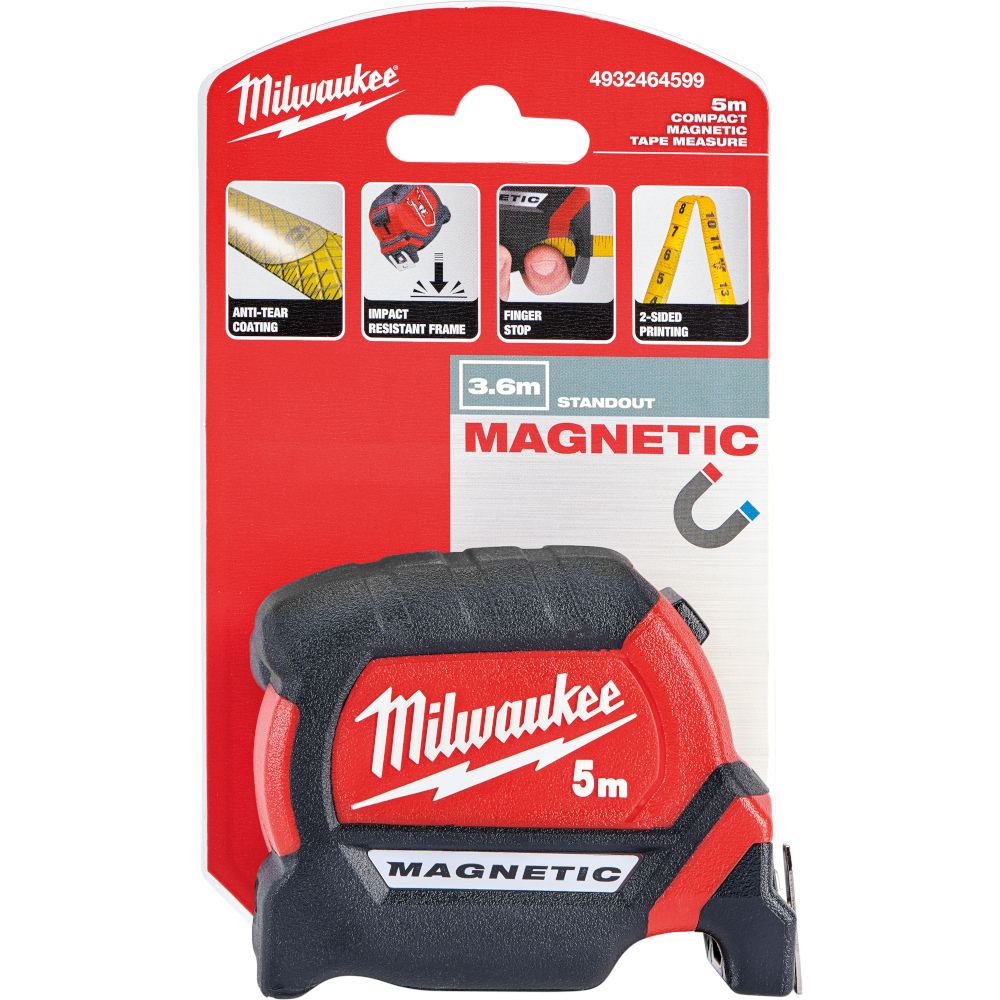 Набор Milwaukee: Рулетка PREMIUM магнитная MAGNETIC GEN III 5м+Очки ENHANCED затемненные