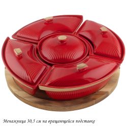 Lenardi 133-287 Менажница 30,5см ЭЛЛАДА на вращающейся подставке в под.уп.(х4) Фарфор