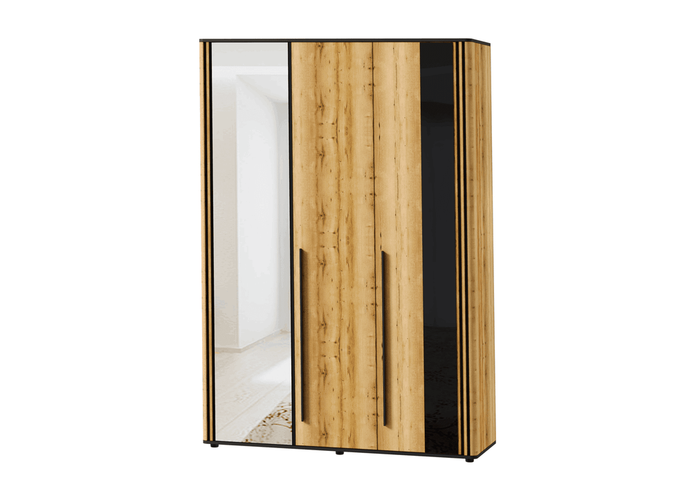 Аэлита Шкаф трёхстворчатый Дуб вотан/Черный