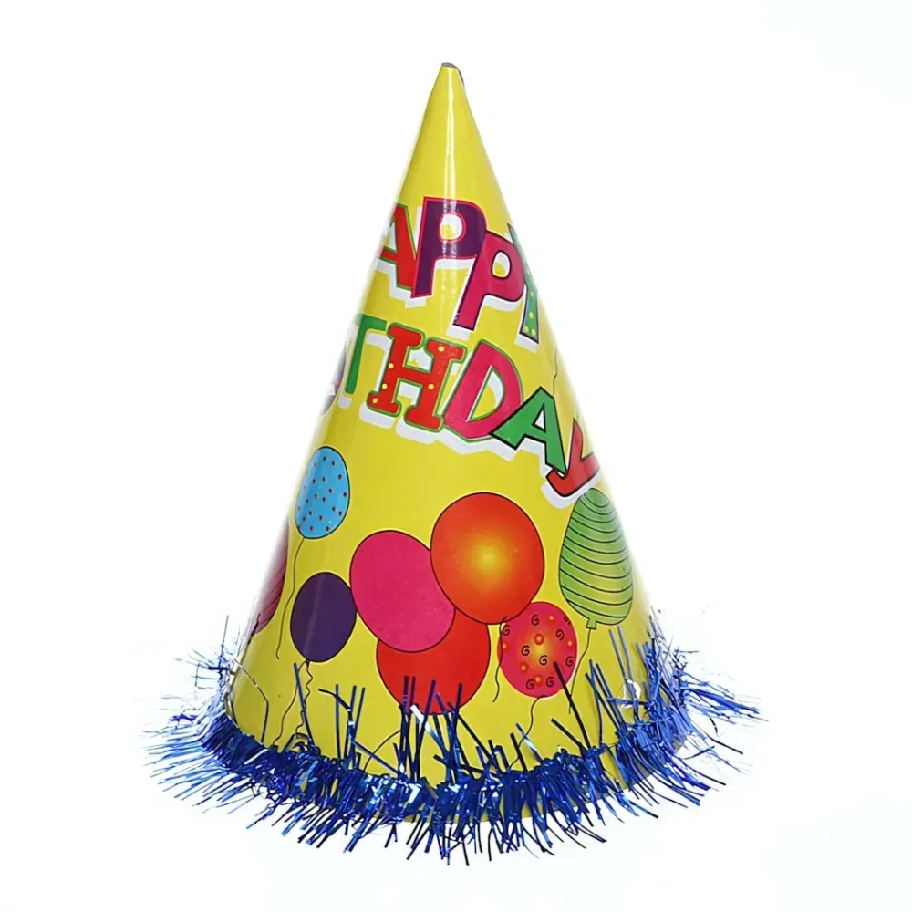 Колпак праздничный «Party» 20см, с мишурой