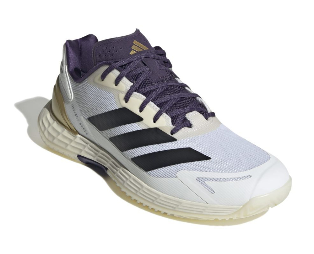 Мужские кроссовки теннисные Adidas Defiant Speed 2 M - белый/черный/слива-аврора