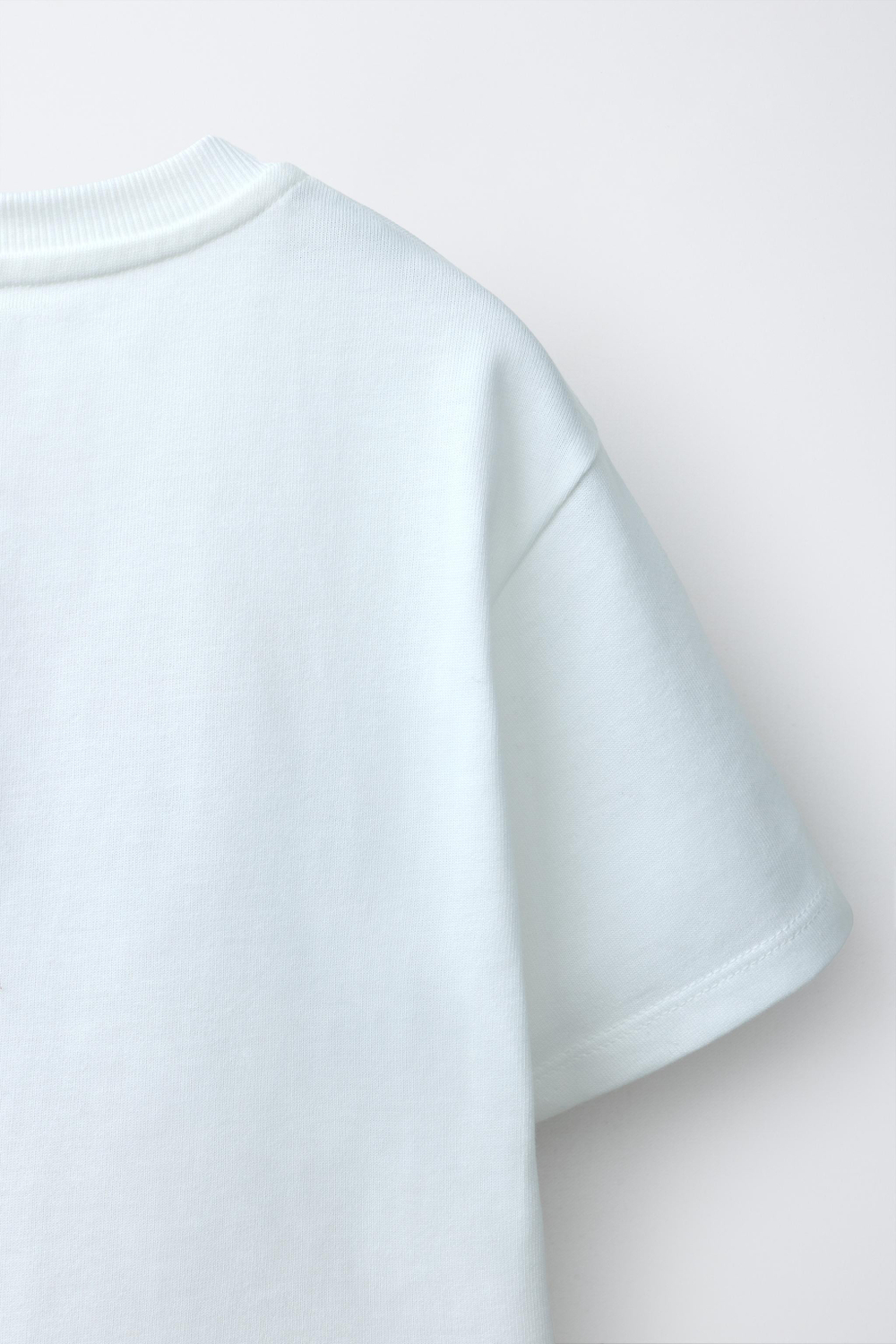 ZARA ФУТБОЛКА С ФОТОПРИНТОМ ПЛЯЖА, БЕЛЫЙ