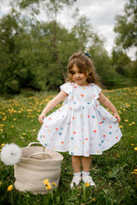 Платье из муслина «Разноцветные сердечки»