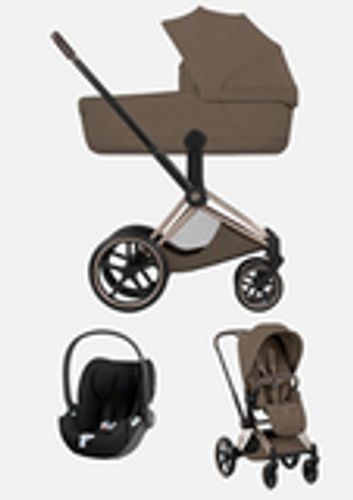 Cybex Priam 5 Style, в цвете Coconut Brown (шасси Rose Gold) + автокресло Cybex Cloud T