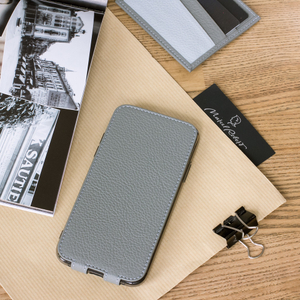 Чехол для iPhone XR из натуральной кожи теленка, стального цвета