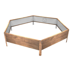 Клумба многоугольная оцинкованная с ножками 1 ярус Темное дерево