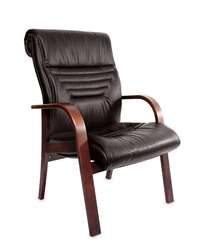 Кресло для посетителей Basel D коричневая кожа