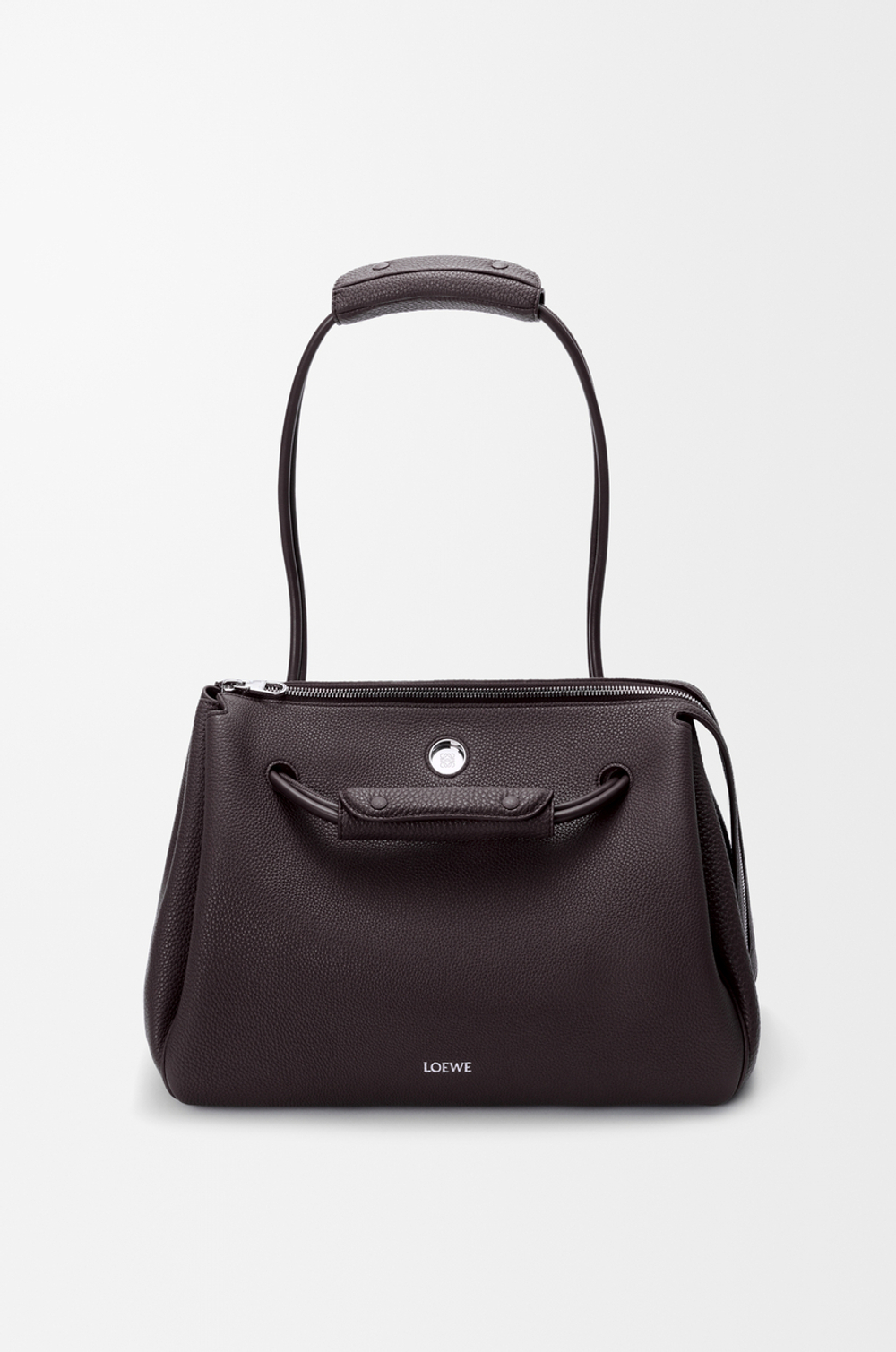 Loewe Большая сумка Madrid из мягкой зернистой телячьей кожи, темно-коричневый
