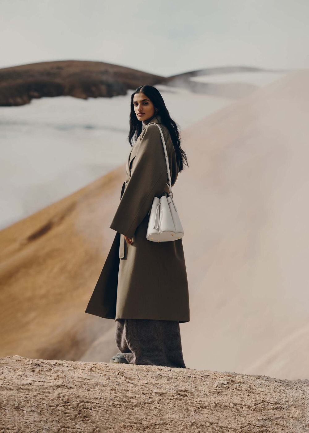 Сумка Polene Numéro Huit EDITION TEXTURED CHALK